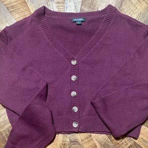 Magenta cropped cardigan